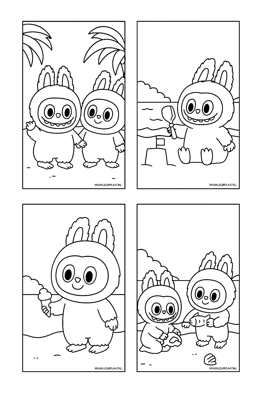 Labubu Dada And Baba Variant 2 coloring page for children