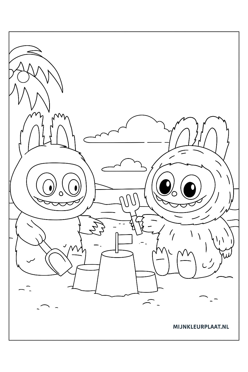 Labubu Dada And Baba Variant 3 coloring page for children