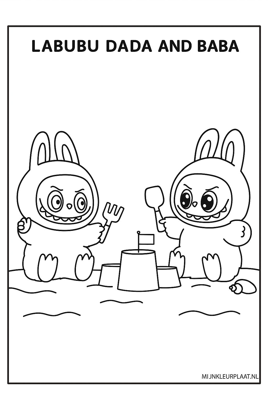Labubu Dada And Baba Variant 4 coloring page for children