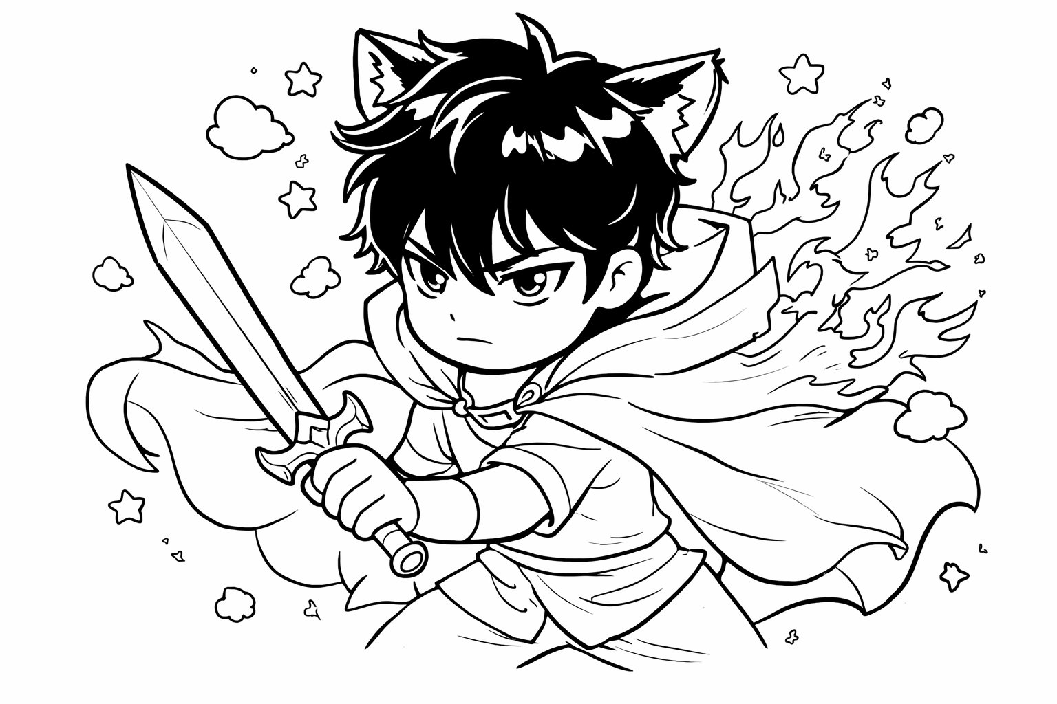 Anime Vanguards coloring page line art