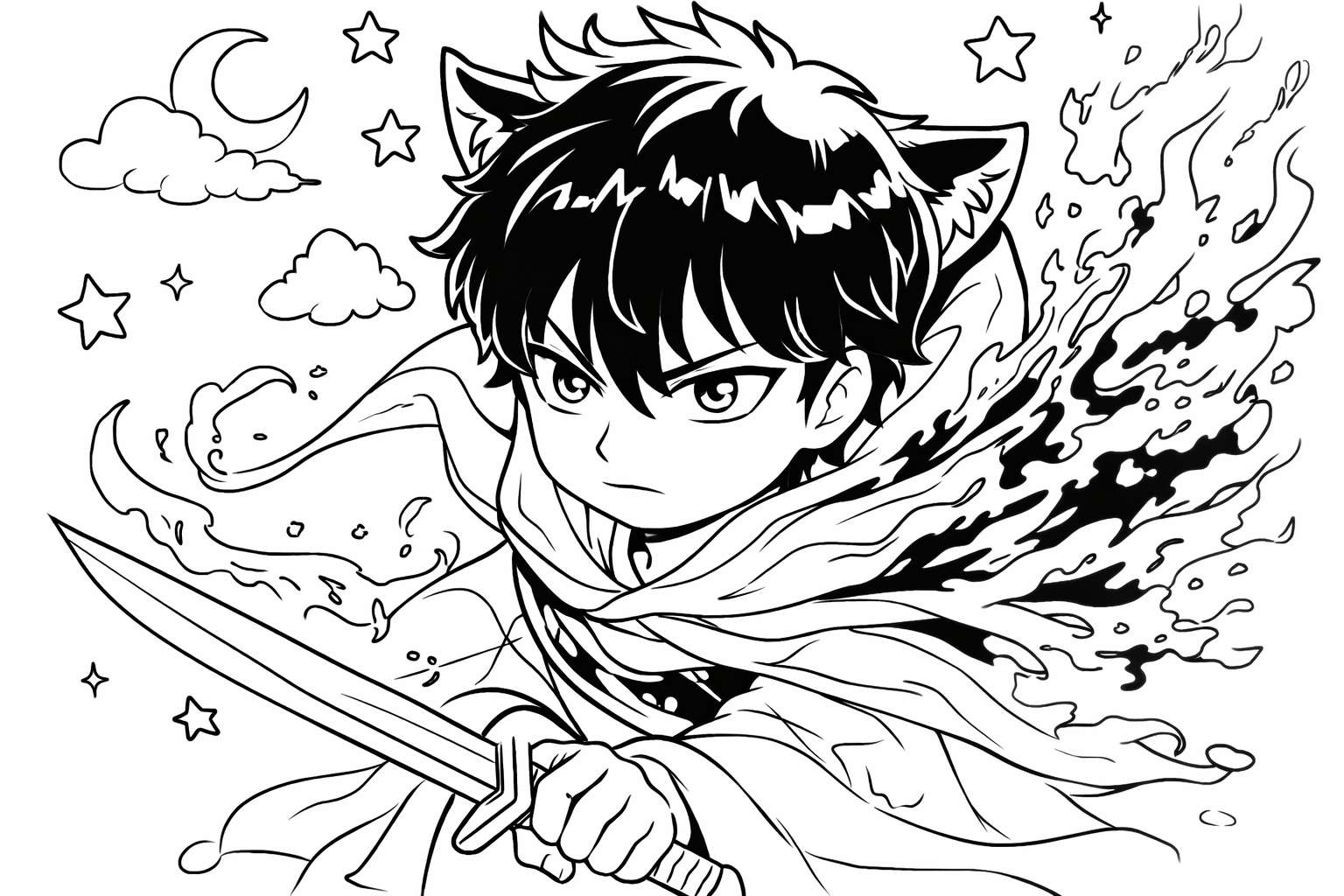 Anime Vanguards coloring page line art