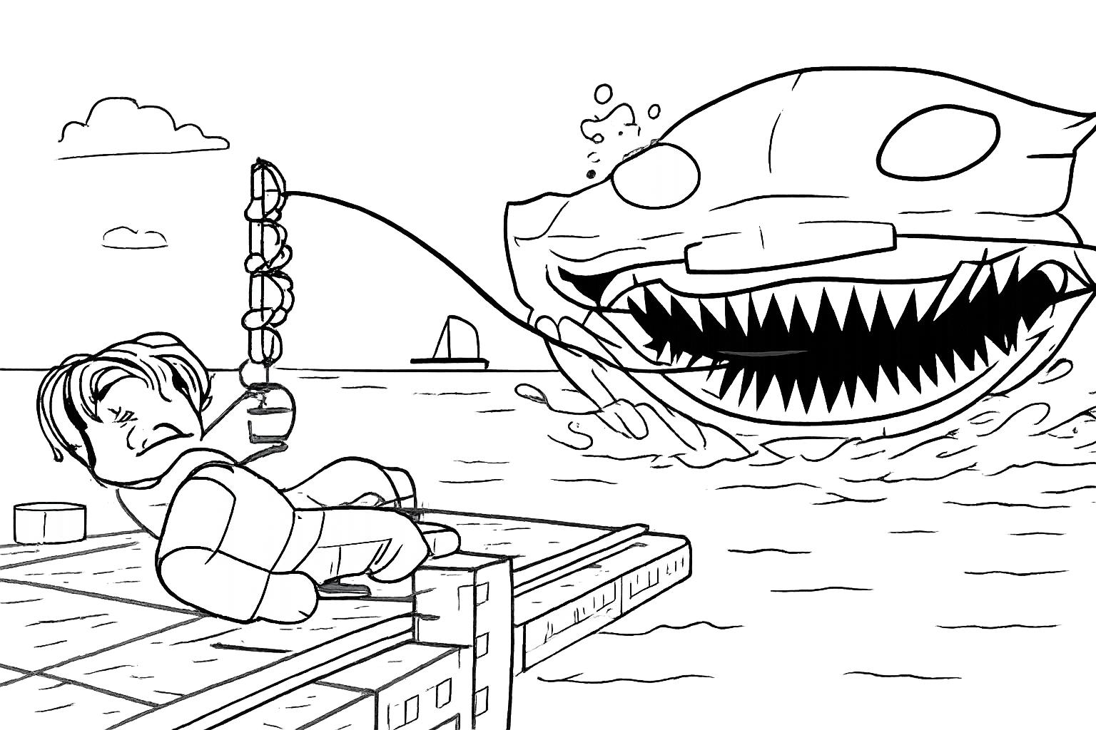 Fish It! coloring page line art