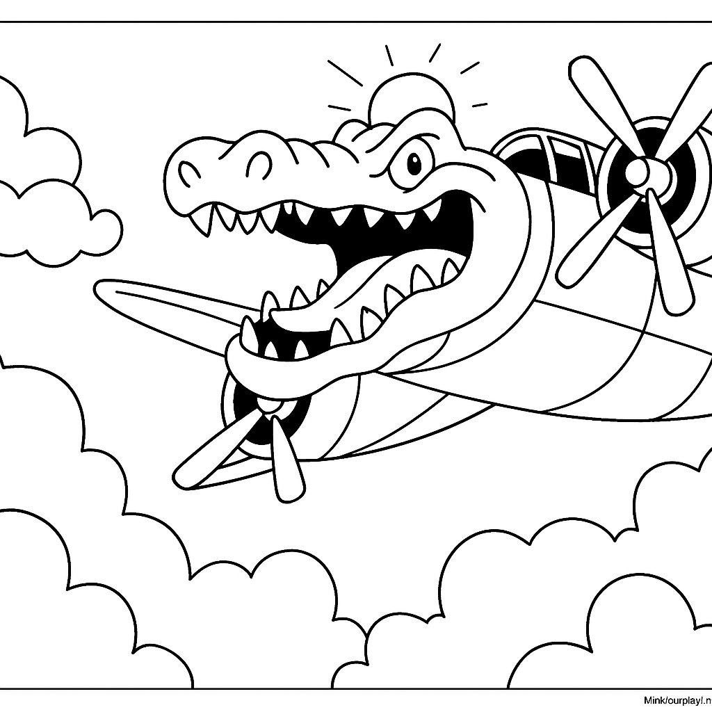 Bombardino Crocodilo Variant 2 coloring page for children