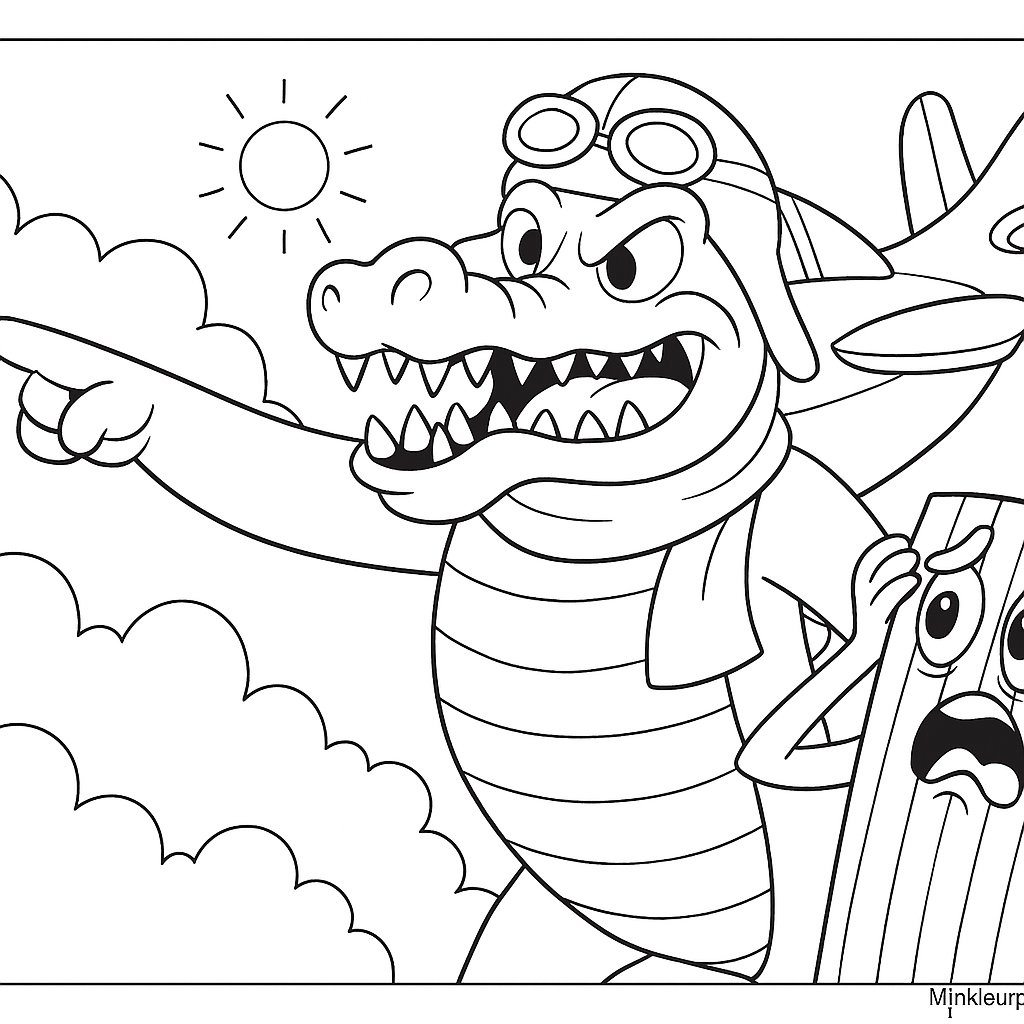 Bombardino Crocodilo Variant 3 coloring page for children