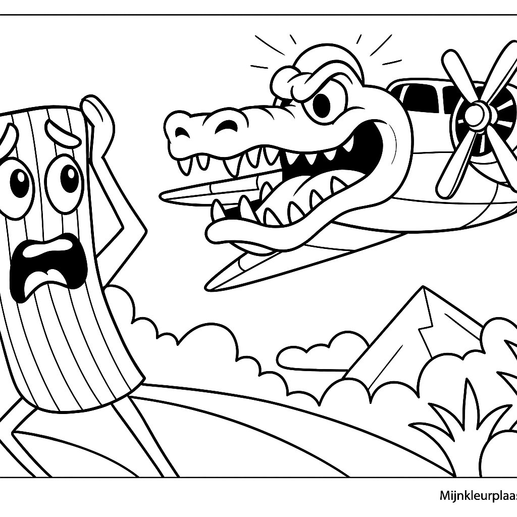 Bombardino Crocodilo Variant 4 coloring page for children