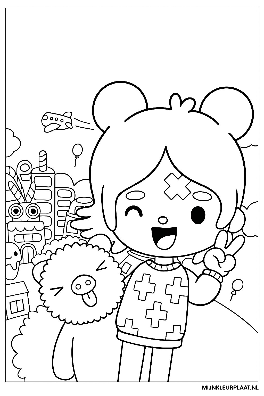 Toca Boca Variant 4 coloring page for children