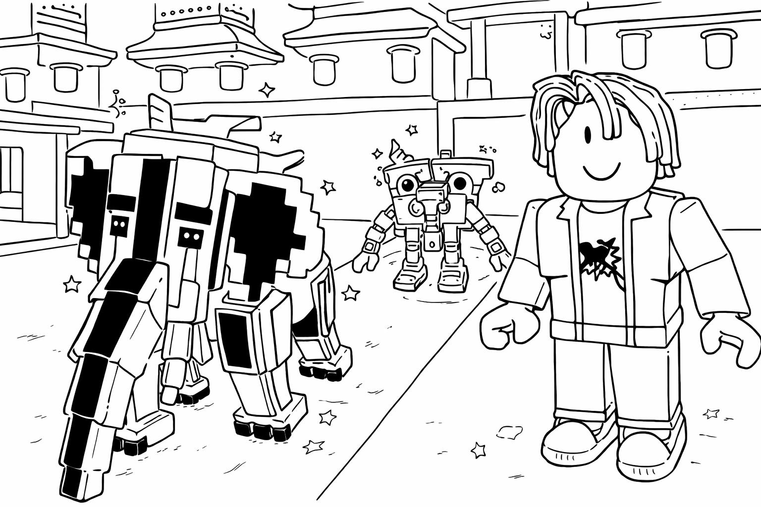 Steal a Brainrot Roblox coloring page line art