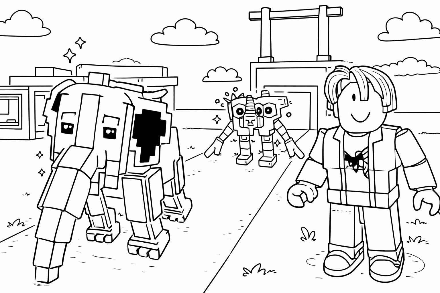 Steal a Brainrot Roblox coloring page line art
