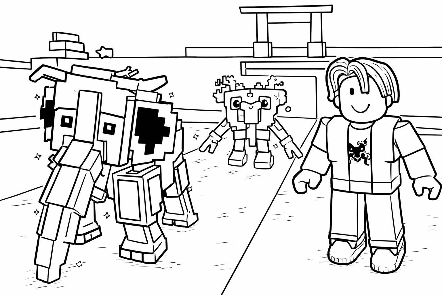 Steal a Brainrot Roblox coloring page line art