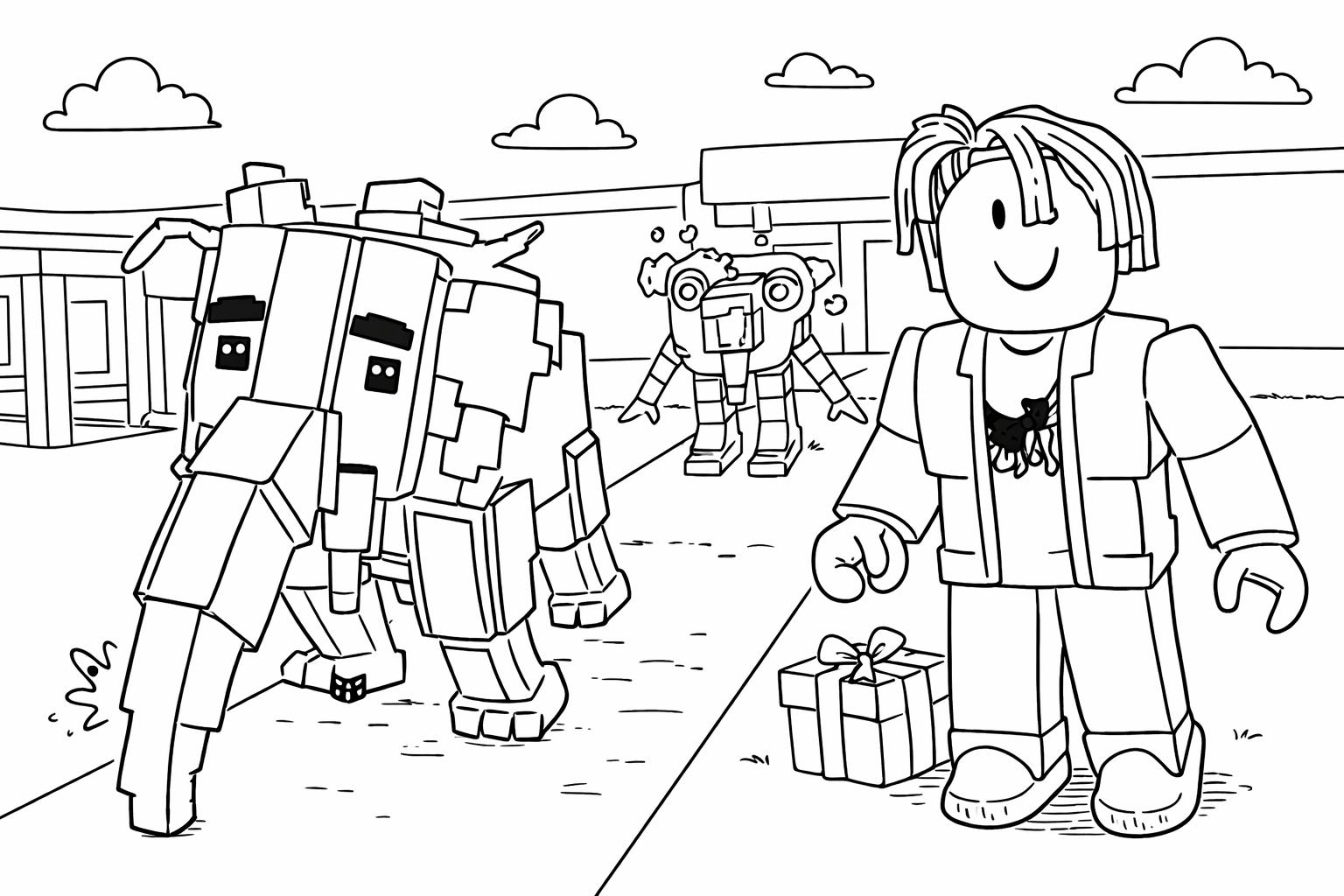 Steal a Brainrot Roblox coloring page line art