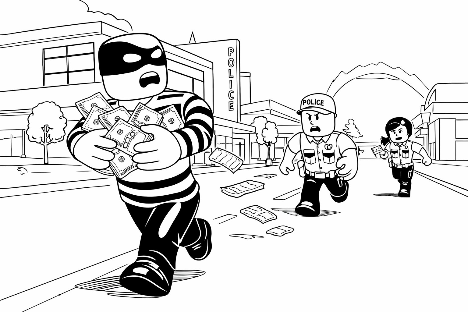 Brookhaven kleurplaat - zwart-wit lijntekening