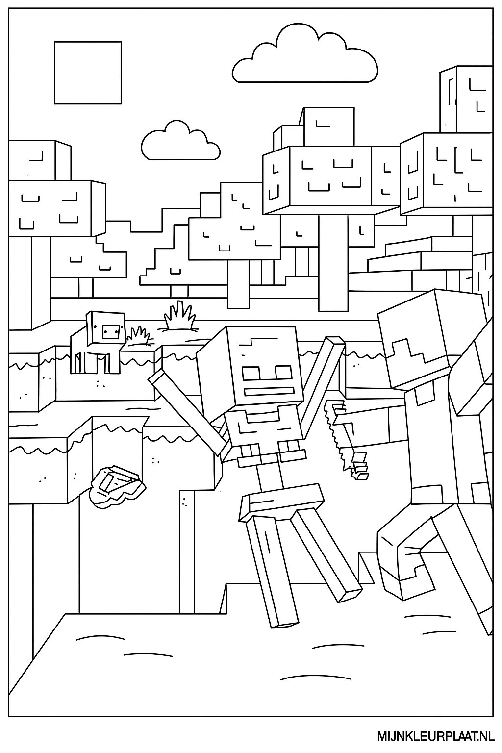 Minecraft Variant 1 coloring page for children