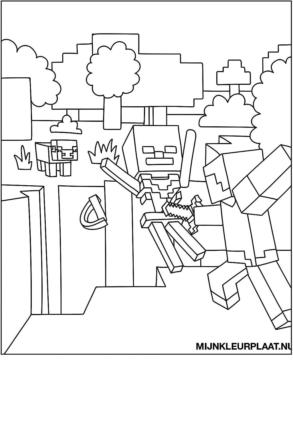 Minecraft Variant 2 coloring page for children