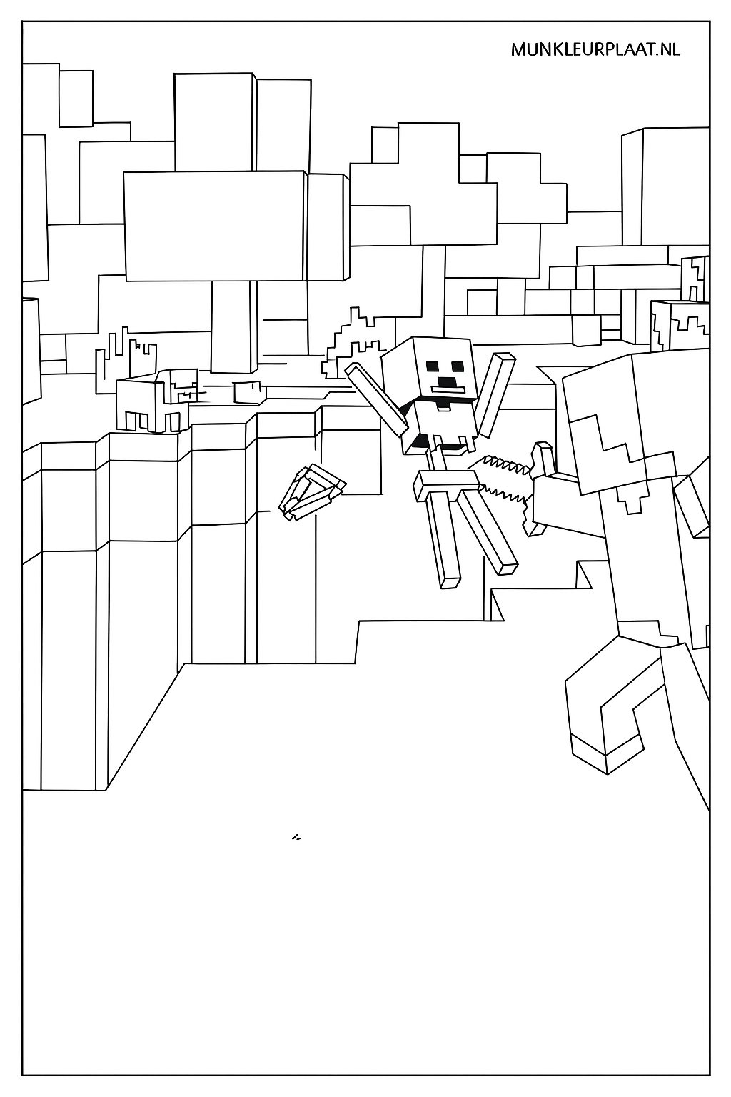 Minecraft Variant 3 coloring page for children