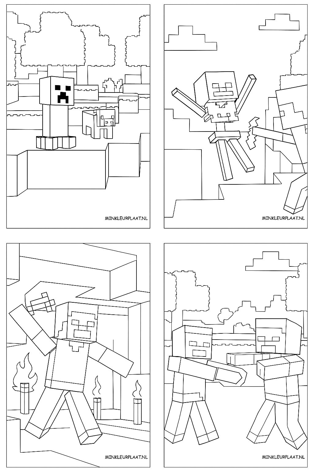Minecraft Variant 4 coloring page for children