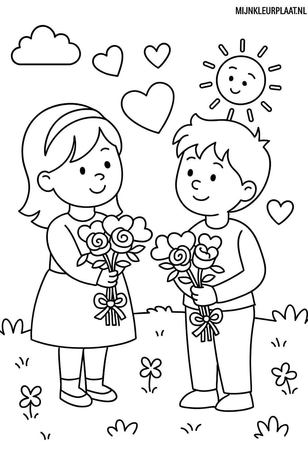 Valentijnsdag Variant 4 coloring page for children