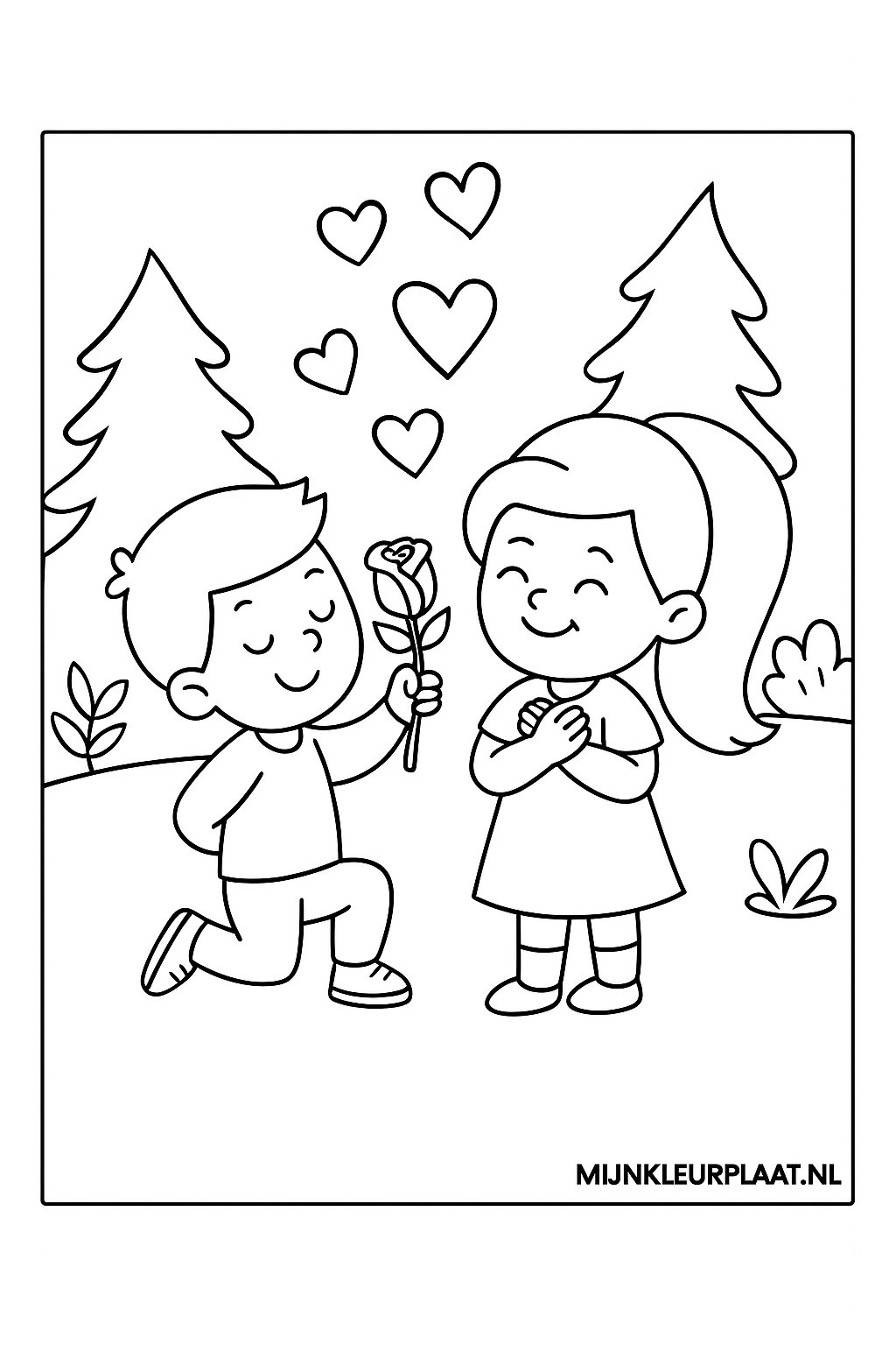 Valentijnsdag Variant 3 coloring page for children