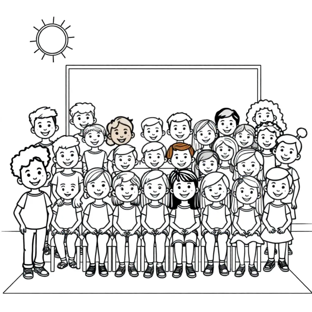 28 Kinderen Klas Divers coloring page for children