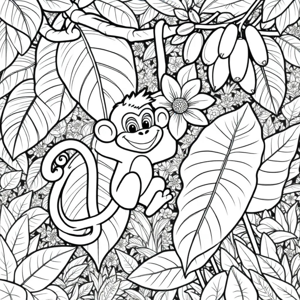 Aap kleurplaten voorbeeld