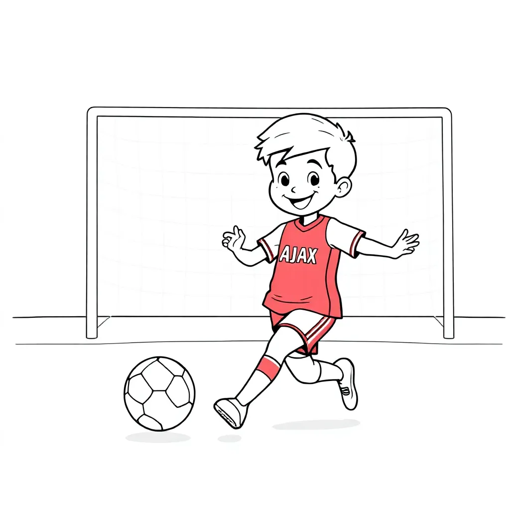 Ajax voetbal coloring page for children