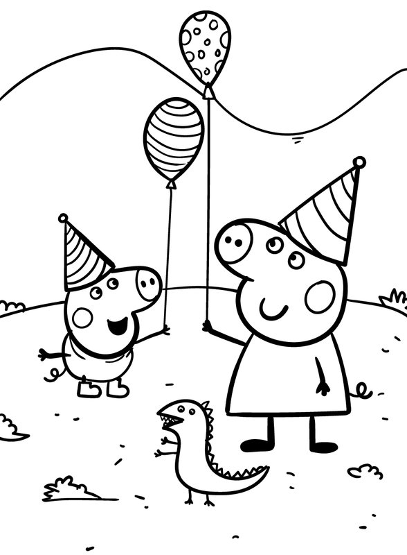 Alles Gute zum Geburtstag Peppa Pig coloring page for children