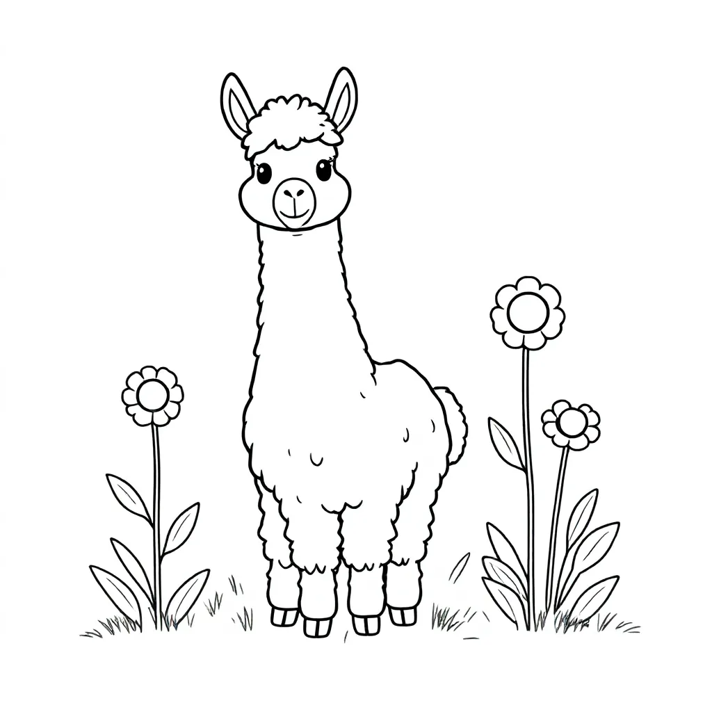 Alpac coloring page for children