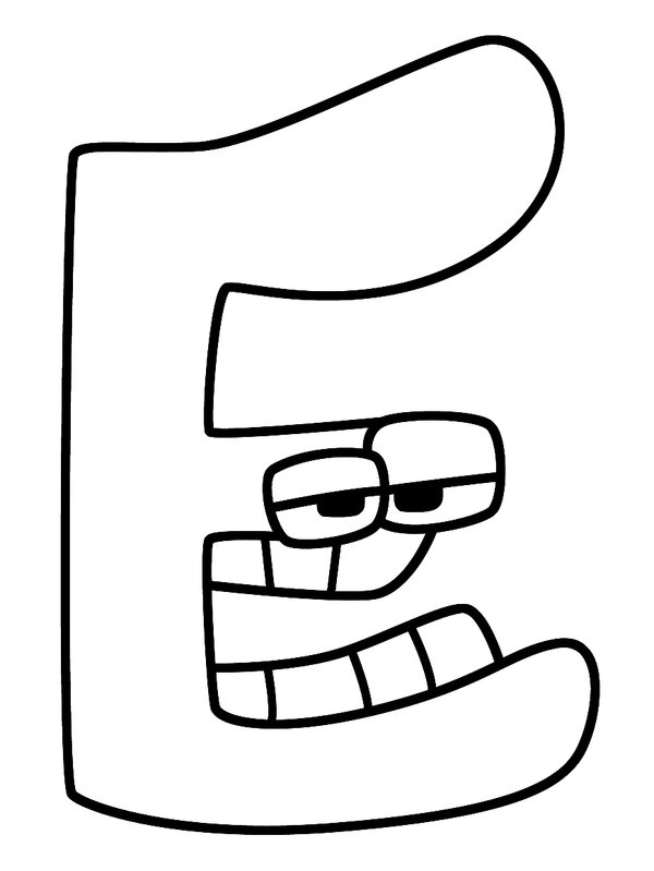 Alphabet Lore Letra E coloring page for children