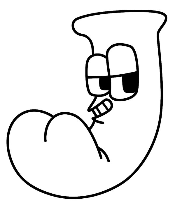 Alphabet Lore Letra J coloring page for children