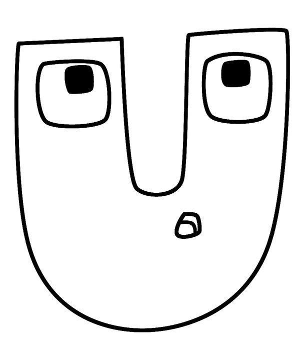 Alphabet Lore Letra U coloring page for children