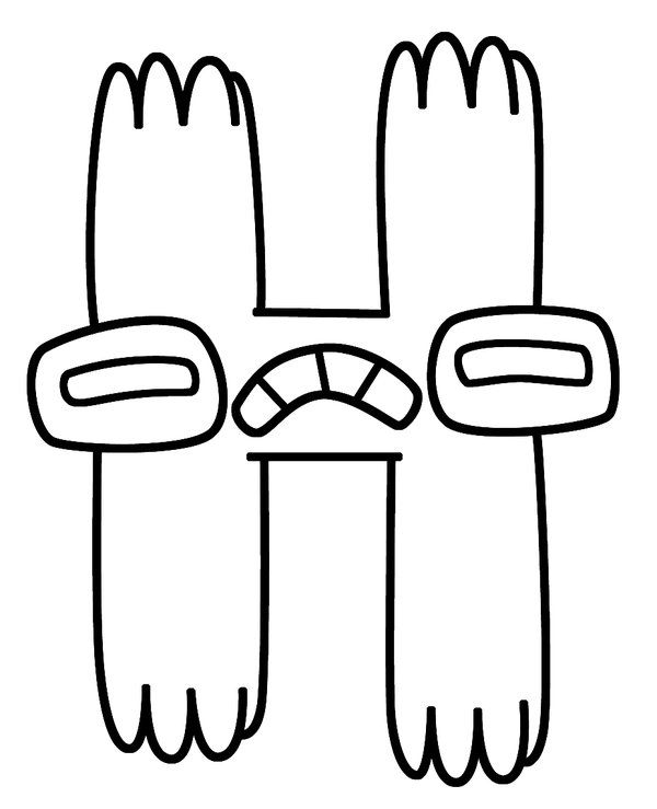 Alphabet Lore Letter H coloring page for children