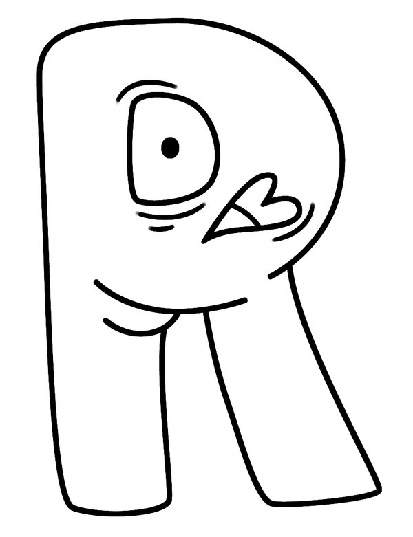 Alphabet Lore Letter R coloring page for children