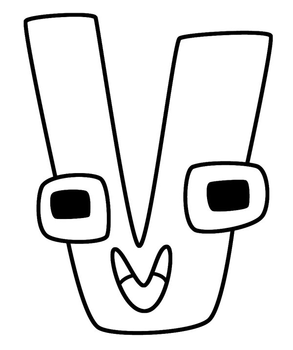 Alphabet Lore Letter V coloring page for children