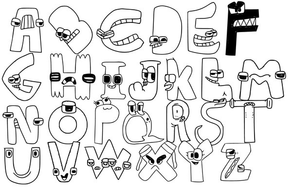 Alphabet Lore Todas Las Letras coloring page for children