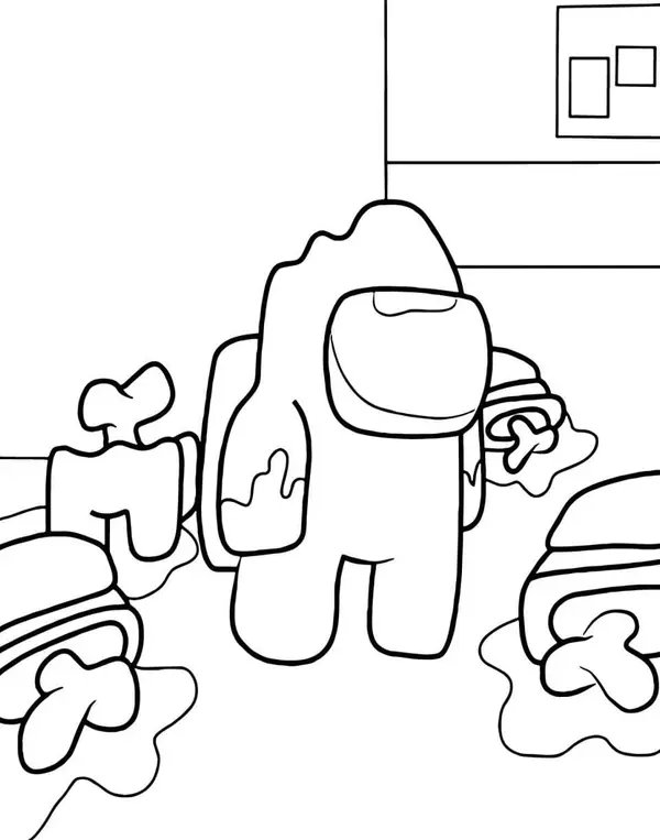 Among Us Impostor coloring page for children