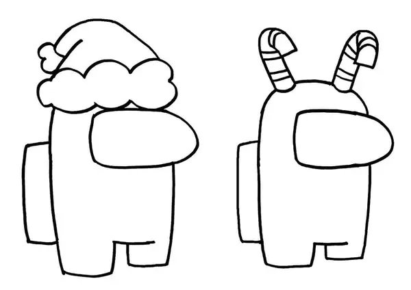 Among Us Kerstkoppel coloring page for children