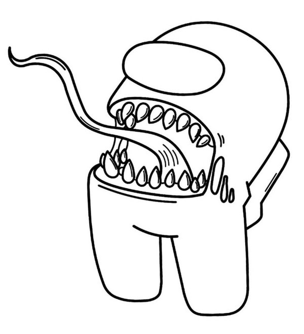 Among Us Monster coloring page for children