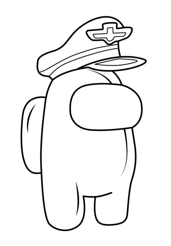 Among Us Sombrero De Capitan coloring page for children