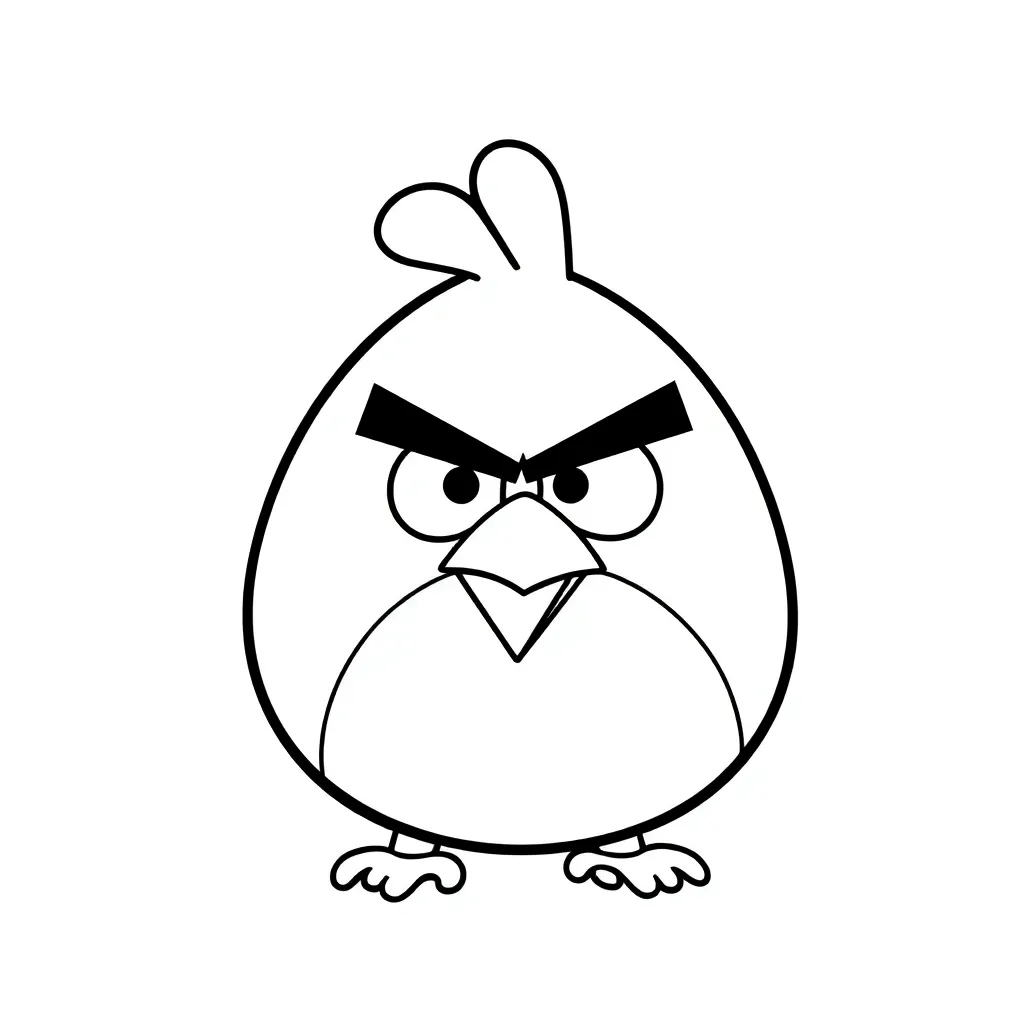Angry Birds Cartoon Vogels Boos Bladeren coloring page for children