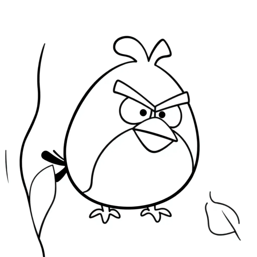 Angry Birds Cartoon Vogels Sterren Creatief coloring page for children