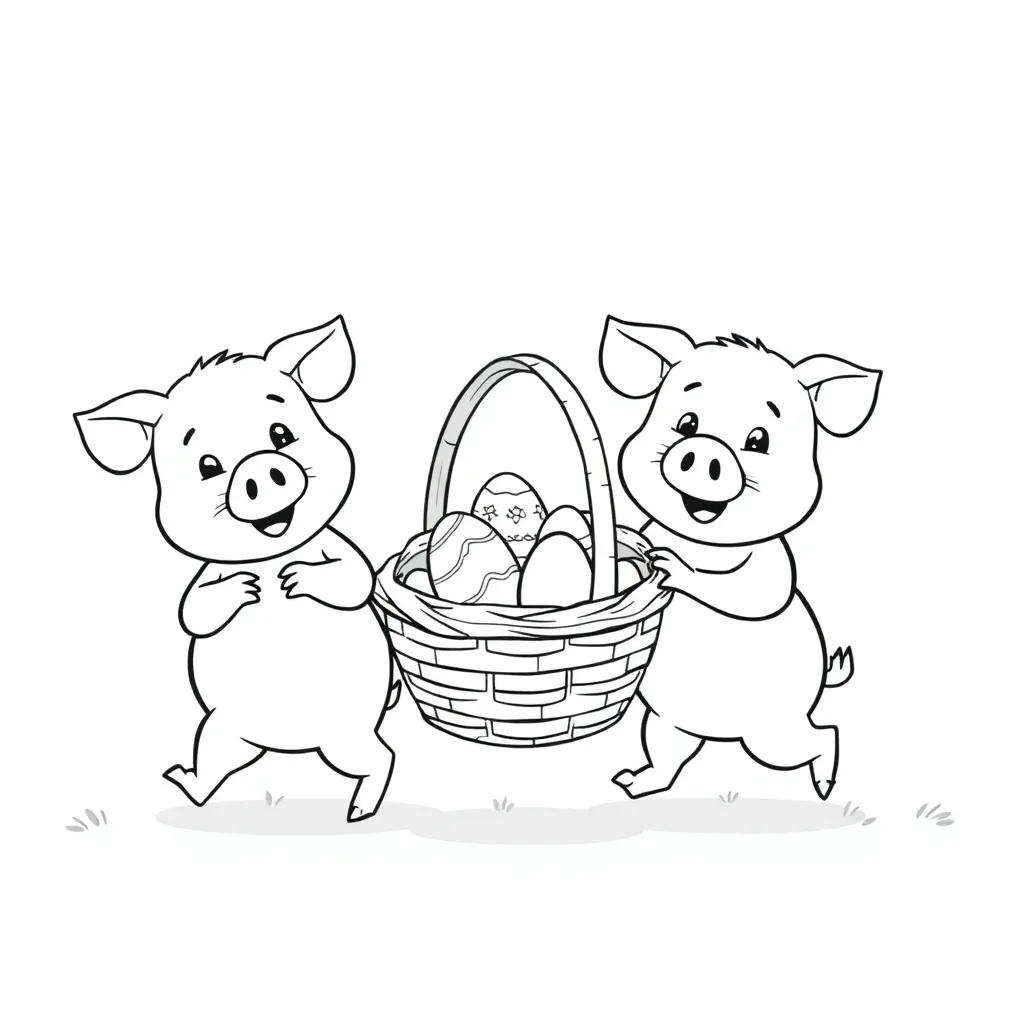 Angry Birds Pasen Varkens Eieren Cartoon coloring page for children