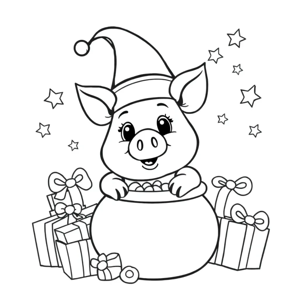 Angry Birds Varken Goud Cadeautjes Sterren coloring page for children