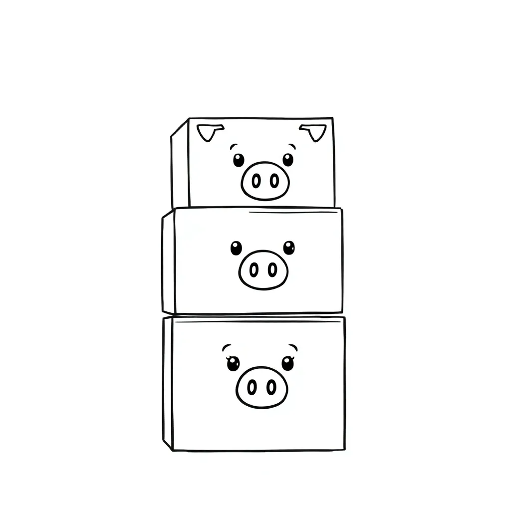 Angry Birds Varkens Gestapeld Cartoon Speels coloring page for children