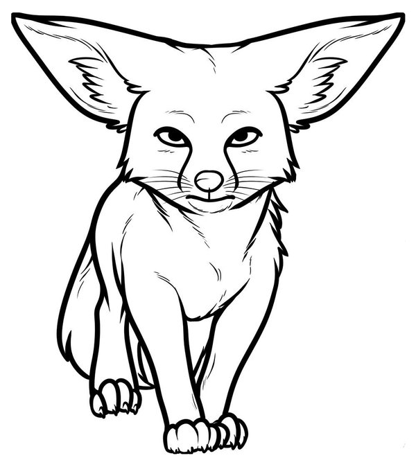 Anime Fox coloring page for children
