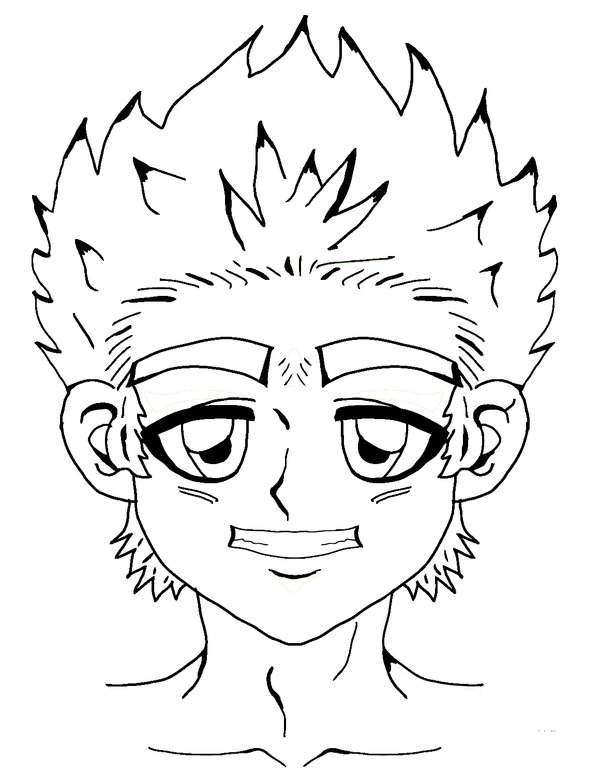 Anime Jongen coloring page for children