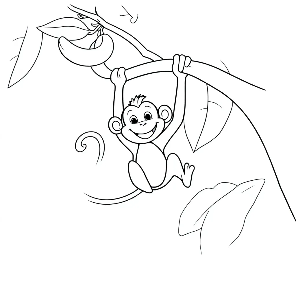 Apen coloring page for children