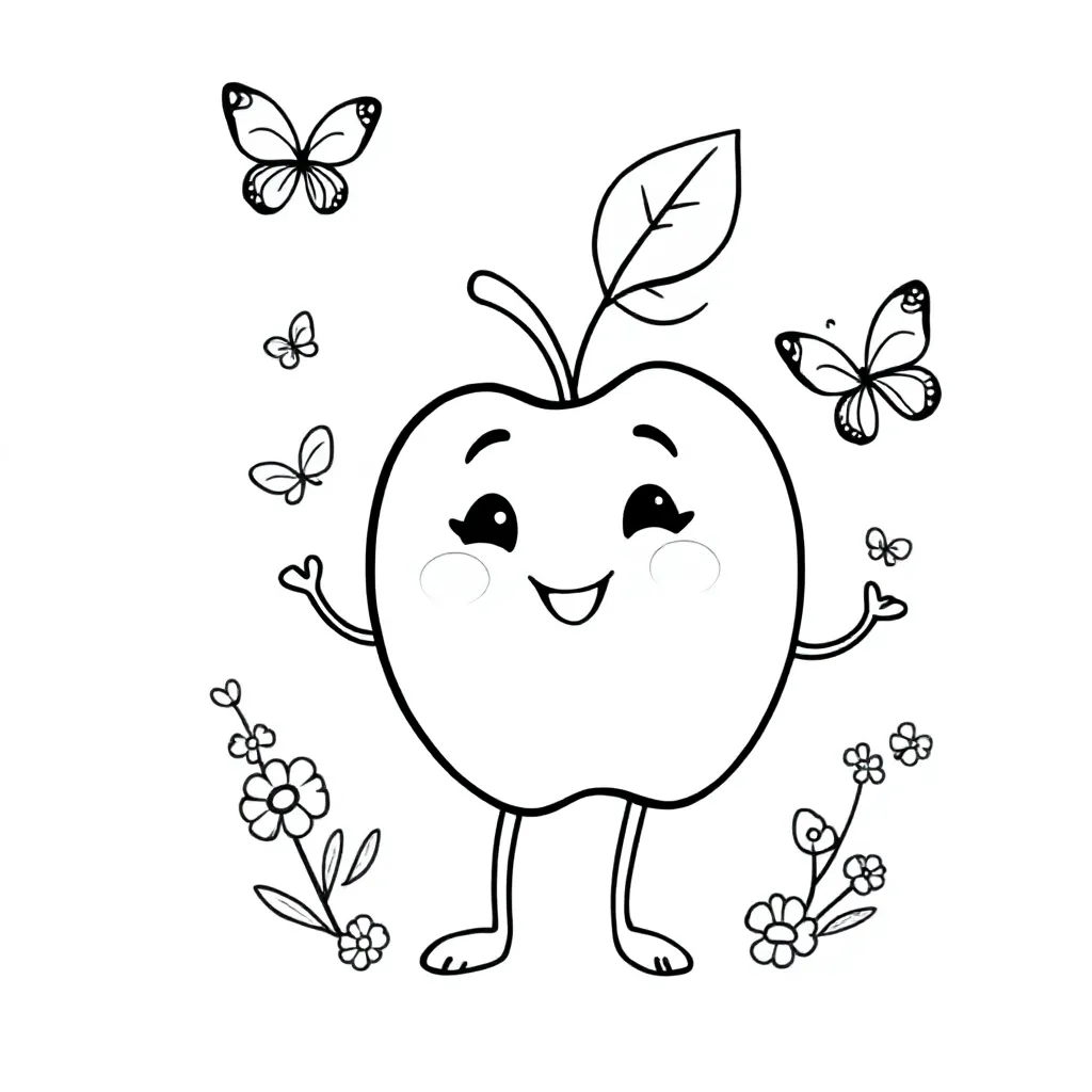 Appel Ei coloring page for children