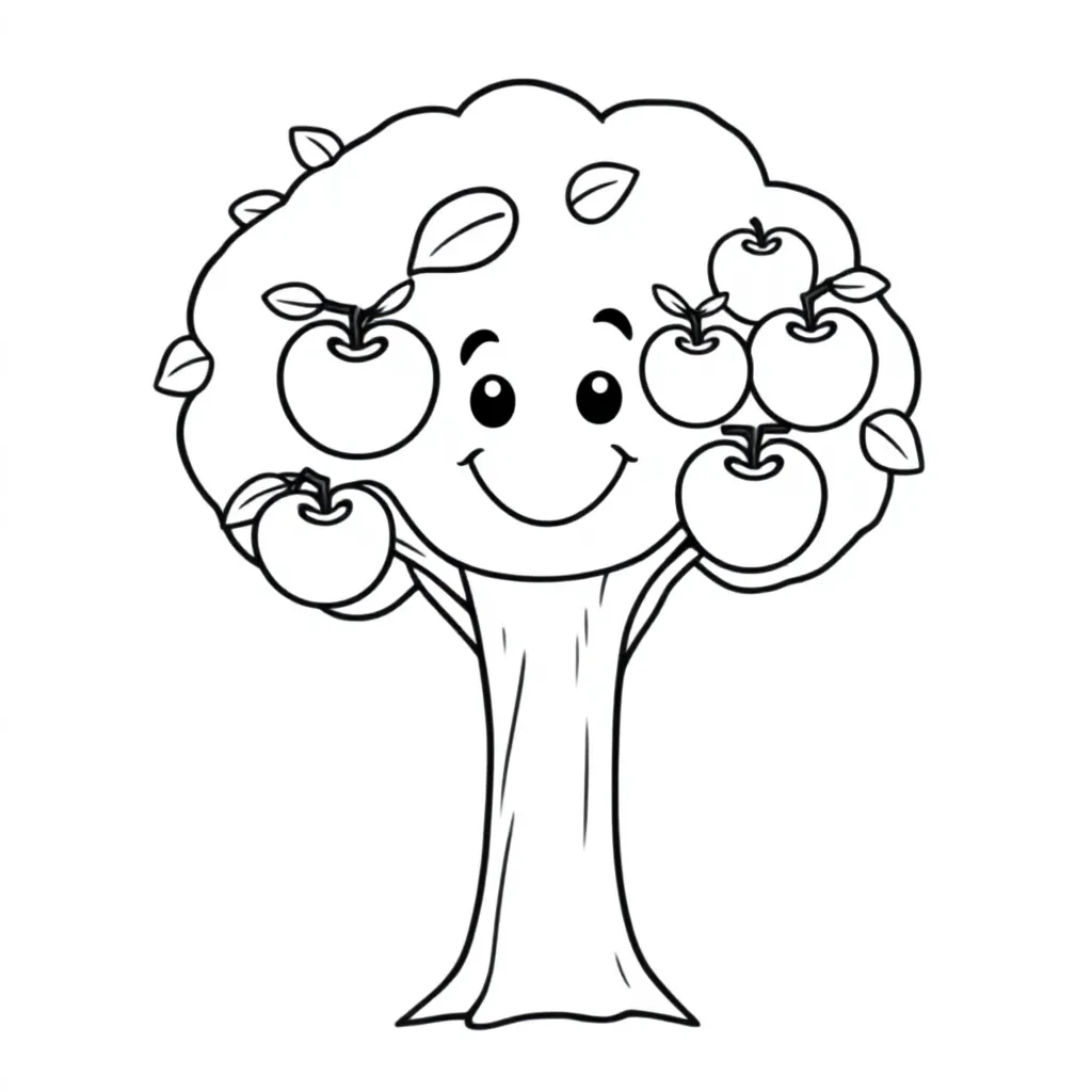 Appelboom coloring page for children