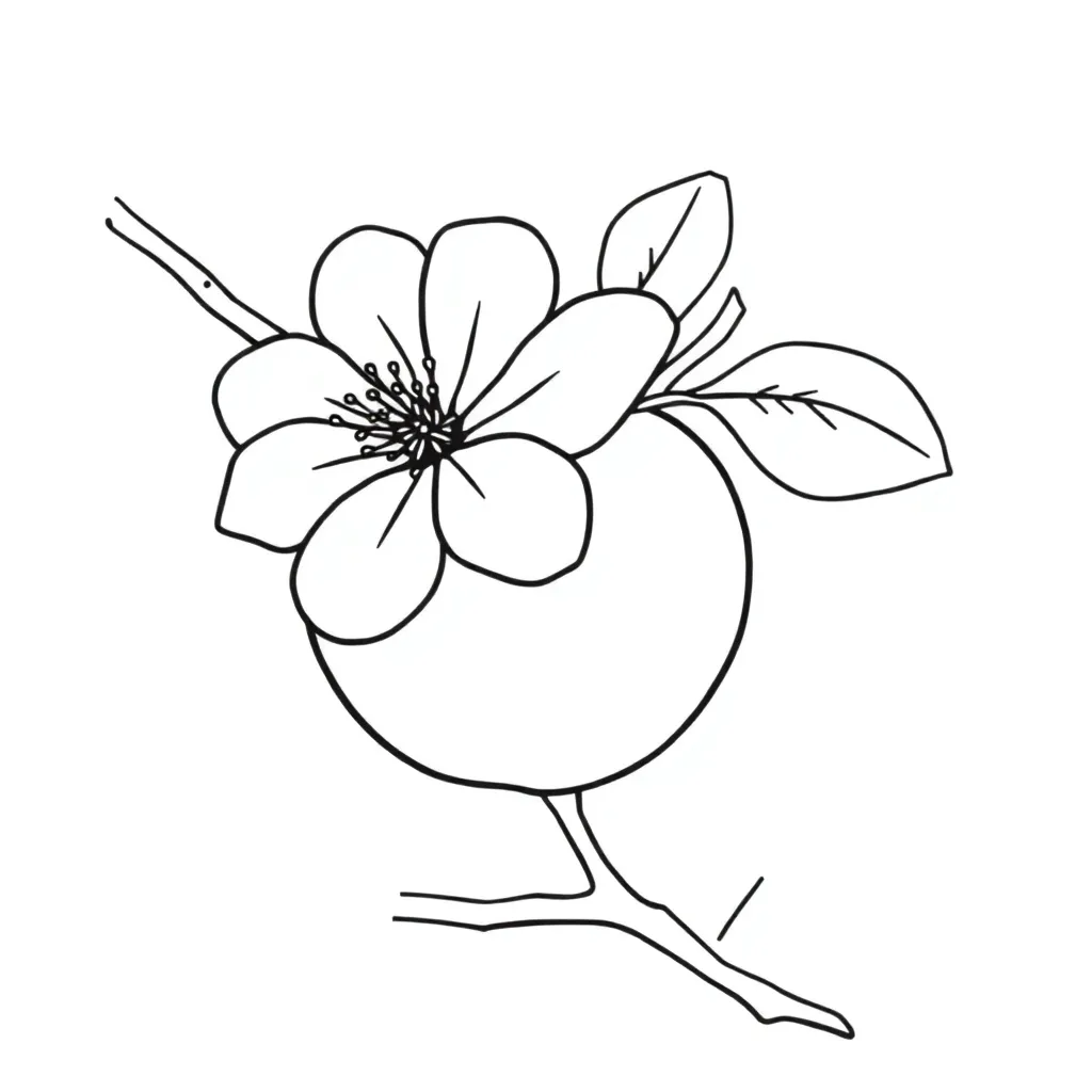 Apple Blossom coloring page for children