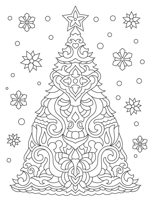 Arbol De Navidad Con Adornos coloring page for children