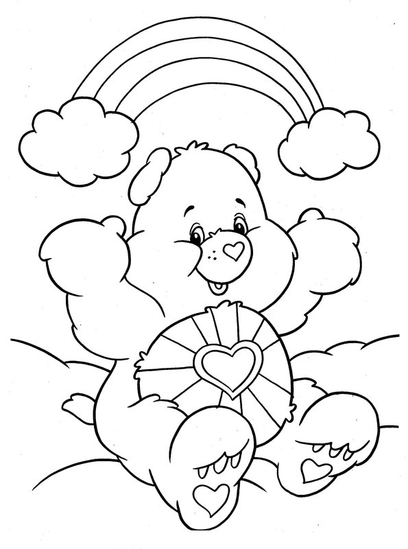 Arc En Ciel Avec L Ours Bienveillant coloring page for children